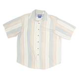 PENDLETON Mens Beige & Cream Striped Cotton Shirt L Casual Button-Up Summer