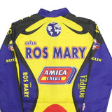 NALINI Mens Yellow & Blue Cycling T-Shirt M Long Sleeve Crew Neck Graphic Print