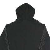 ADIDAS Womens Black Cotton Blend Hoodie UK 14 Three Stripe Casual