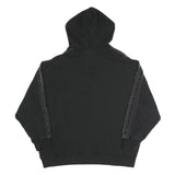 ADIDAS Womens Black Cotton Blend Hoodie UK 14 Three Stripe Casual