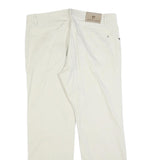 PIERRE CARDIN Mens Cotton Blend White Regular Straight Trousers W38 L30 Classic