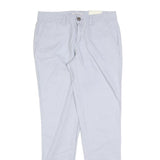 GAP Womens Cotton Blend Light Blue Slim Straight Trousers W30 L30 Casual Chic