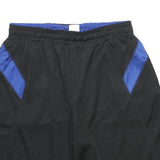 REEBOK Mens Black & Blue Sports Casual Shorts L W30 Mesh Polyester