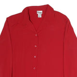 KIM ROGERS Womens Red Shirt Long Sleeve Collared XL Classic Button Up