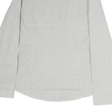 PENNYBLACK Mens White & Grey Striped Shirt L Cotton Blend Classic Fit