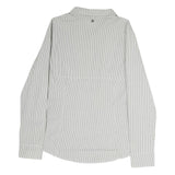 PENNYBLACK Mens White & Grey Striped Shirt L Cotton Blend Classic Fit