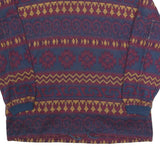 SEPERATE SCENE Mens Blue & Red Patterned Jumper Collared Crew Neck Basic Knit M