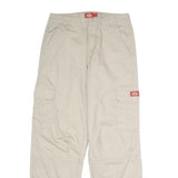 DICKIES Womens Cotton Beige Regular Fit Straight Leg Trousers W28 L29 Workwear