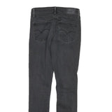 LEVI'S Womens Slim Black Denim Raw Cotton Blend Jeans W27 L28 Stylish Zip