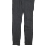 LEVI'S Womens Slim Black Denim Raw Cotton Blend Jeans W27 L28 Stylish Zip