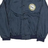 ARISTO JAC Mens Navy Blue Button Jacket L Polyester Plain Casual Outerwear