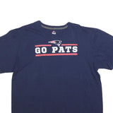 MAJESTIC Mens Blue Go Pats Graphic T-Shirt XL Short Sleeve Crew Neck