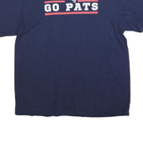 MAJESTIC Mens Blue Go Pats Graphic T-Shirt XL Short Sleeve Crew Neck
