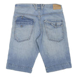 RICA LEWIS Womens Shorts Blue Denim L W36 Casual Cotton Blend Stylish Summer