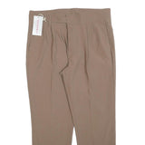 OOTORII Womens Beige Regular Fit Straight Trousers W33 L27 Zip Closure New With