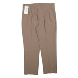 OOTORII Womens Beige Regular Fit Straight Trousers W33 L27 Zip Closure New With