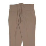 OOTORII Womens Beige Regular Fit Straight Trousers W33 L27 Zip Closure New With