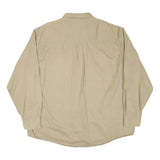 GREATLAND Mens Beige Cotton Blend Shirt XL Button-Down Collar Long Sleeve Casual