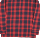 LEVI'S Mens Red & Navy Blue Plaid Button Jacket S Cotton Blend Casual Classic