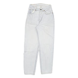 LEVI'S Womens Slim White Denim Jeans Cotton Blend Button W24 L28 Casual Style