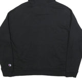 CHAMPION Womens Black Hooded Pullover Hoodie L Embroidered Logo