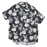 PIER ONE Mens Black & White Floral Pattern Shirt M Summer Casual Button Up