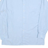 C&A Mens Blue Cotton Blend Shirt L Long Sleeve Button Collar Casual