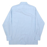 C&A Mens Blue Cotton Blend Shirt L Long Sleeve Button Collar Casual