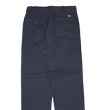 DICKIES Mens Cotton Blend Navy Regular Straight Trousers W33 L33 Workwear