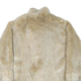 Womens Beige Faux Fur Button Jacket XL Polyester Blend Plush Soft Warm