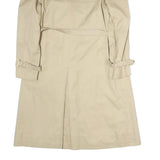 Womens Beige Classic Cotton Trench Jacket L Button Closure Belted