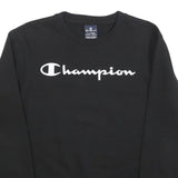 CHAMPION Boys Black Crew Neck 13-14Y Cotton Sweatshirt