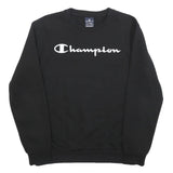 CHAMPION Boys Black Crew Neck 13-14Y Cotton Sweatshirt