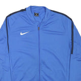 NIKE Mens Blue & Black Track Jacket XL Polyester Blend Plain Zip Athletic
