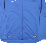 NIKE Mens Blue & Black Track Jacket XL Polyester Blend Plain Zip Athletic