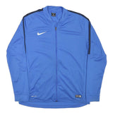 NIKE Mens Blue & Black Track Jacket XL Polyester Blend Plain Zip Athletic
