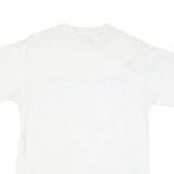 CHAMPION Mens White Blue Logo T-Shirt M Short Sleeve Crew Neck Cotton Blend