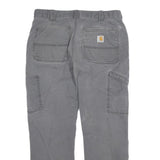 CARHARTT Mens Cotton Grey Relaxed Straight Trousers W34 L30 Workwear