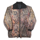 Womens Brown & Black Zip Up Patterned Jacket L Polyester Blend Outdoor Classic