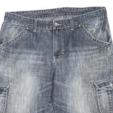 G-STAR Mens Shorts Blue Cargo Washed XL W40 Denim Cotton Blend