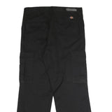 DICKIES Mens Polyester Blend Black Regular Straight Trousers W36 L30 Workwear