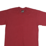 PRO TAG Mens Red T-Shirt M Short Sleeve Crew Neck Plain Cotton Casual