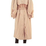 LAST SCENE Womens Beige Cotton Blend Button Jacket S Classic Trench Belted
