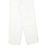 DICKIES Mens White Cotton Blend Regular Fit Straight Leg Trousers W24 L28