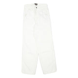DICKIES Mens White Cotton Blend Regular Fit Straight Leg Trousers W24 L28