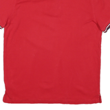 TOMMY HILFIGER Mens Red Short Sleeve Plain Polo Shirt M Cotton Blend