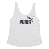 PUMA Womens Grey Sleeveless Top Scoop Neck Logo UK 8 Cotton Blend Casual