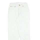 BASIC Womens Regular Fit White Cotton Blend Denim Jeans W26 L28 Classic Zip