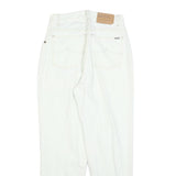 BASIC Womens Regular Fit White Cotton Blend Denim Jeans W26 L28 Classic Zip