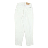 BASIC Womens Regular Fit White Cotton Blend Denim Jeans W26 L28 Classic Zip